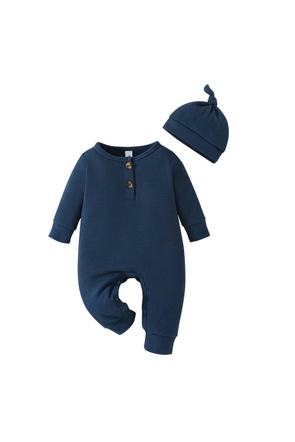 Baby Girl Romper Dress Ruffle Long Sleeve Bodysuit Onesie Tutu Dress (Dark Blue,70)