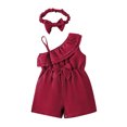 thumbnail image 1 of Sngxgn Baby Girl Romper Fall Winter Clothes Ruffle Long Sleeve Bodysuit Jumpsuit(Red,62), 1 of 4
