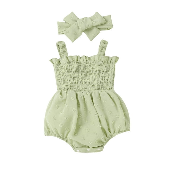 Sngxgn Baby Girls and Long Sleeve Bodysuits(Green,80)