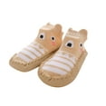thumbnail image 1 of Sngxgn Baby Sock Shoes Toddler Cartoon Soft Rubber Sole Non Slip Indoor Floor Slipper for Boys Girls(Khaki,18-24 M), 1 of 4
