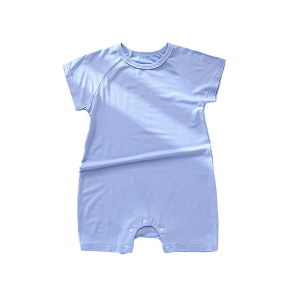Sngxgn Baby cute design Bodysuit Short Sleeve Baby Clothes for Girl(Blue,66)