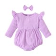 thumbnail image 1 of Sngxgn Baby cute design Bodysuit Short Sleeve Baby Clothes for Girl(Purple,3M), 1 of 6