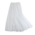 thumbnail image 1 of Sngxgn Basic Versatile Stretchy Elastic Waist Flared Casual Mini Skater Skirt/Pleated Skirt for Women(White,One Size), 1 of 5