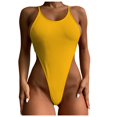 thumbnail image 1 of Sngxgn Bathing Suit for Women Tummy Control High Cut Swimsuit Womens Swim Suit(Yellow,L), 1 of 8