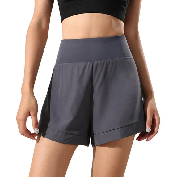 Sngxgn Beach Shorts For Women High Waist Drawstring Casual Pure Color Shorts Summer Holiday Short Pants with Pockets(Blue,S)