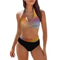 thumbnail image 1 of Sngxgn Bikini Set for Women Two Piece Bathing Suits High Waisted Square Neck Cutout Adjustable Straps(Yellow,L), 1 of 5