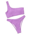 thumbnail image 1 of Sngxgn Womens High Waisted Bikini Sets Sporty Crop Top Swimwear Bandeau Scoop Neck Vintage Two Piece Bathing Suits(Purple,M), 1 of 6