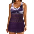 thumbnail image 1 of Sngxgn Bikini Set for Women Two Piece Swimsuit V Neck Top Wide Straps Mid Rise(Purple,S), 1 of 8