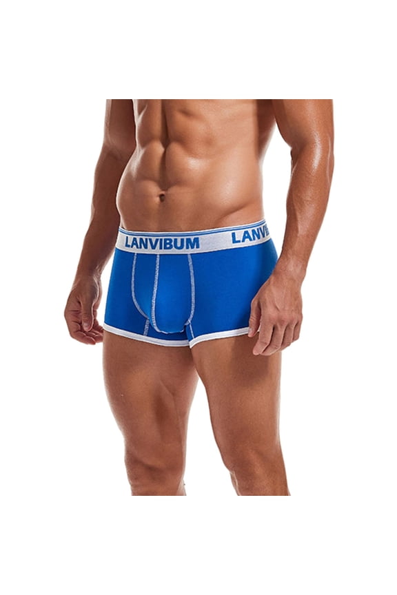 Boxer Briefs Mens Lightweight Underwear Men Soft Underwear(Blue,XXL)