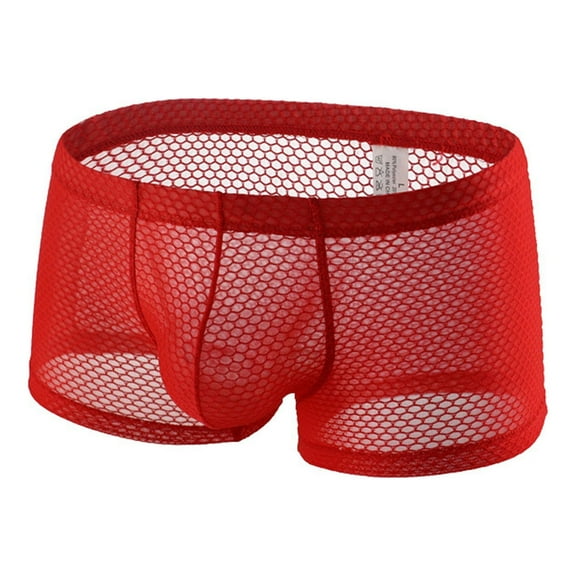 Sngxgn Boxer Briefs Mens Underwear Men Soft Underwear(Red,M)