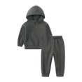 thumbnail image 1 of Sngxgn Boy's 2 Piece Outfit Color Block Drop Shoulder Pullover Sweatshirt and Jogger Sweatpants(Black,130), 1 of 8