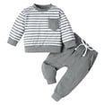 thumbnail image 1 of Sngxgn Boys' 2-Piece Pullover Sweater and Pants Set(Grey,100), 1 of 7