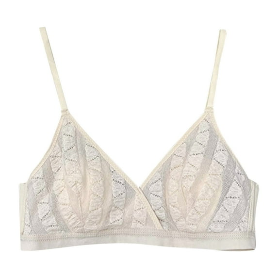 Sngxgn Bra for Women - V Neck Low Impact Wireless Sports Bra Yoga Padded Workout Bra(Beige,A)