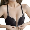 thumbnail image 1 of Sngxgn Bras for Women Full Coverage, Unlined Lace Underwire Bra for Breasts(Black,80B), 1 of 5