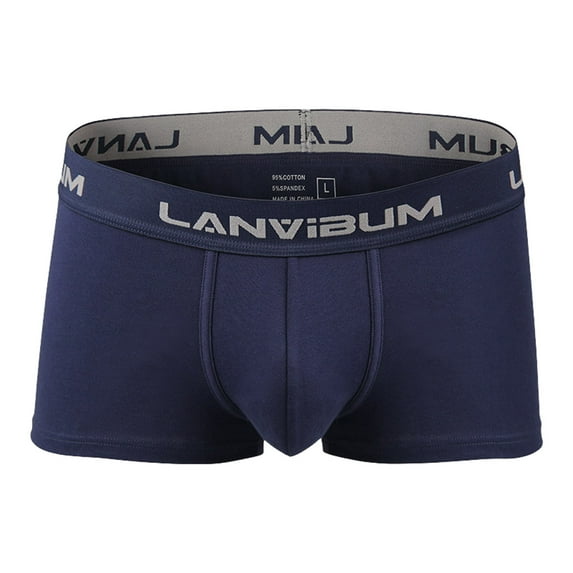 Sngxgn Breathable Men's Underwear Comfortsoft Boxer Briefs(Dark Blue,L)