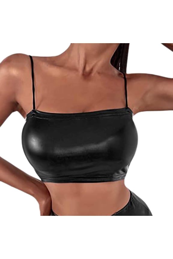 Sngxgn Camisole Spaghetti Strap Tank Top for Women Basic Cami Tops Womens Undershirts(Black,S)