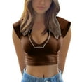 thumbnail image 1 of Sngxgn Camisoles for Women Basic Camis Undershirt Spaghetti Strap Tank Top(Brown,L), 1 of 7