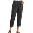 thumbnail image 1 of Sngxgn Capri Pants for Women Casual High Waist Solid Loose Long Straight Pants(Black,XL), 1 of 8