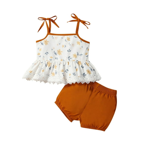 Sngxgn Children's Place baby-girls And Toddler 2 Piece Outfit, Long Sleeve Top and Pant Set(Orange,80)