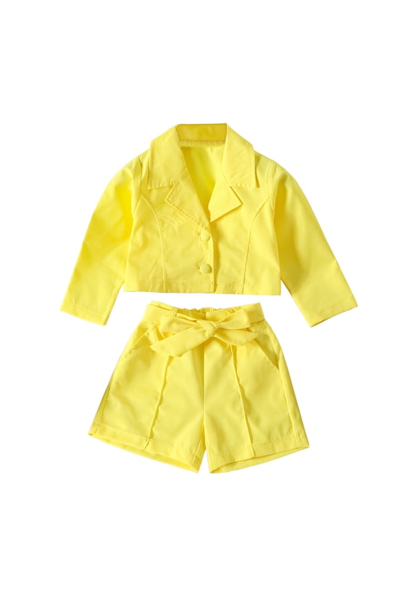 Children's Place baby-girls And Toddler 2 Piece Outfit, Long Sleeve Top and Pant Set(Yellow,110)