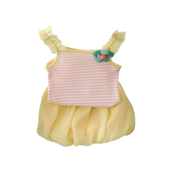 Sngxgn Children's Place baby-girls And Toddler 2 Piece Outfit, Long Sleeve Top and Pant Set(Yellow,110)