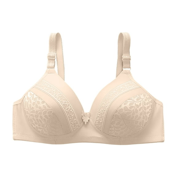 Sngxgn Comfort Wireless Lace Bralette for Women, Light Padded Bra, Longline Bralette with Soft C up Foam(Khaki,D)