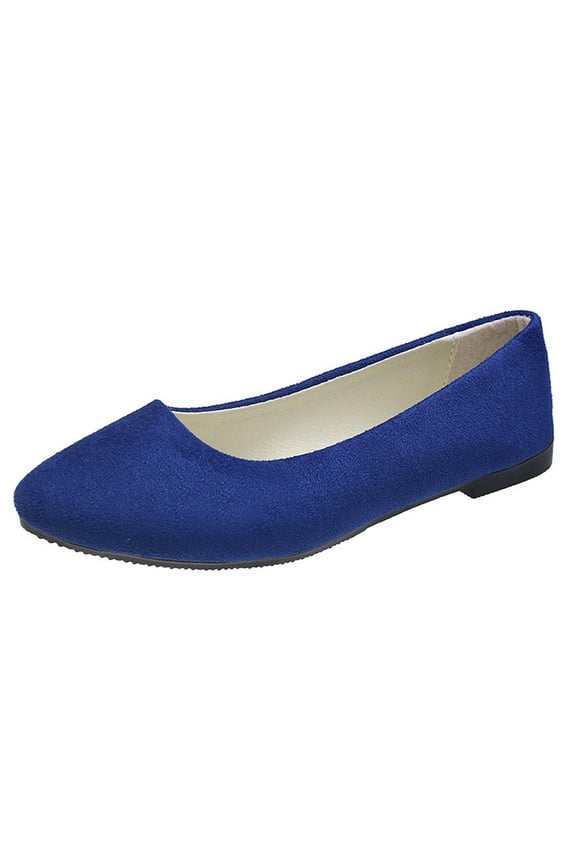 Comfortable Pointed Toe Flats Shoes Women, Slip On Ballet Flats for Women, Casual Women's Flats for Walking(Blue,9.5)
