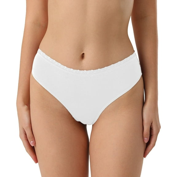 Sngxgn Cotton Panties for Women Underwear Underpants Lace Briefs(White,S)