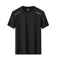 thumbnail image 1 of Sngxgn Crewneck Tee Shirt Summer Casual Tshirt Man Round Neck Short Sleeved(Black,XXXL), 1 of 4