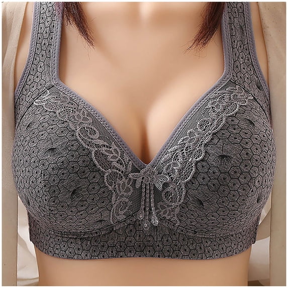 Sngxgn Double S upport Wireless Bra, Full-Coverage Wirefree T-Shirt Bra, Comfortable Cotton Wirefree Bra(C,40)