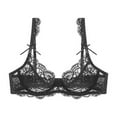 thumbnail image 1 of Sngxgn Double S upport Wireless Bra, Lace Bra with Stay-in-Place Straps, Full-Coverage Wirefree Bra(Black,70A), 1 of 3