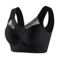 thumbnail image 1 of Sngxgn Double S upport Wireless Bra, Lace Bra with Stay-in-Place Straps, Full-Coverage Wirefree Bra(Black,XXXXL), 1 of 3