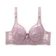 thumbnail image 1 of Sngxgn Double S upport Wireless Bra, Lace Bra with Stay-in-Place Straps, Full-Coverage Wirefree Bra(Purple,85B), 1 of 3