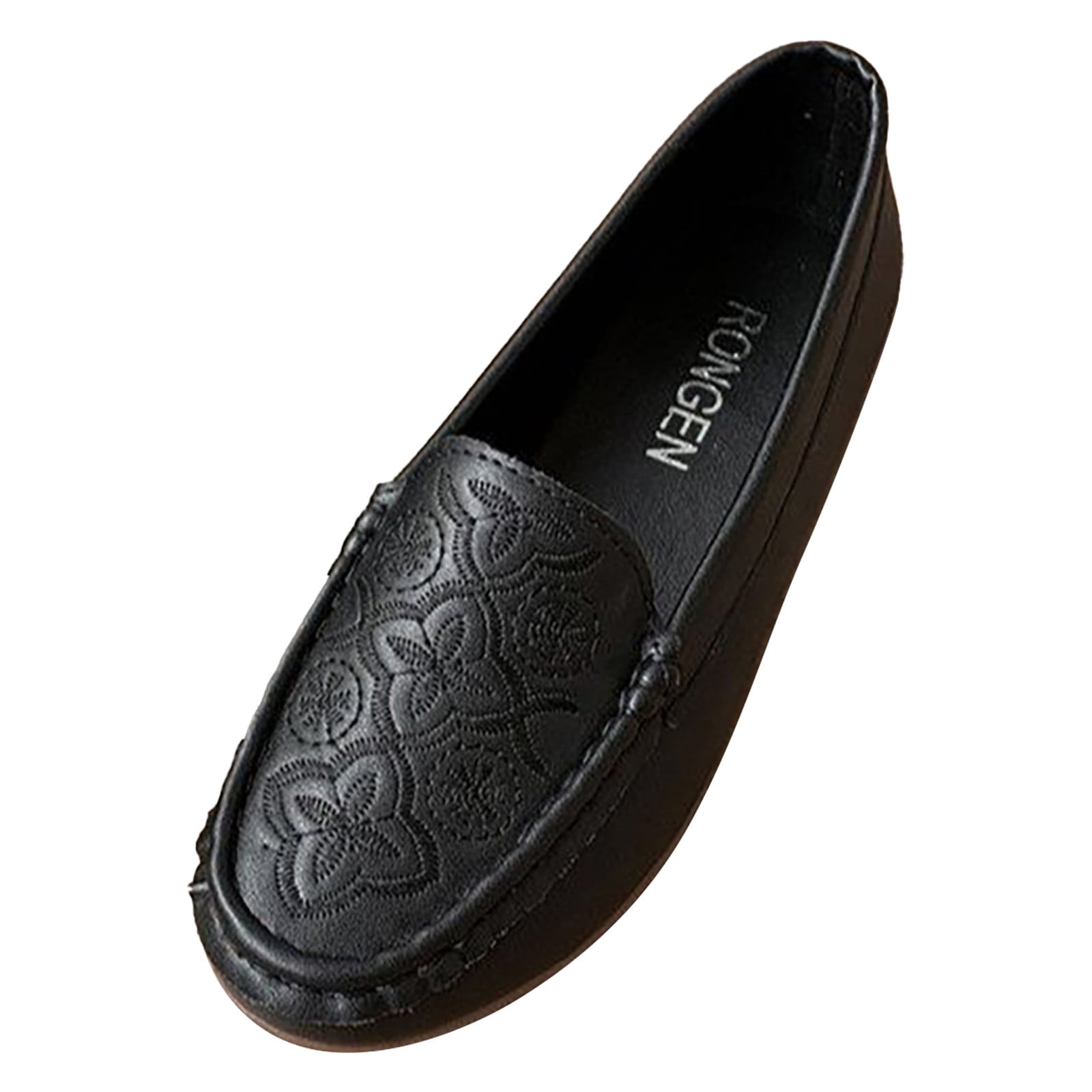 Sngxgn Flat Shoes Women Comfortable Slip on Women's Flats(Black,38 ...