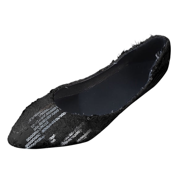 Sngxgn Flat Shoes Women Comfortable Slip on Women's Flats(Black,40)