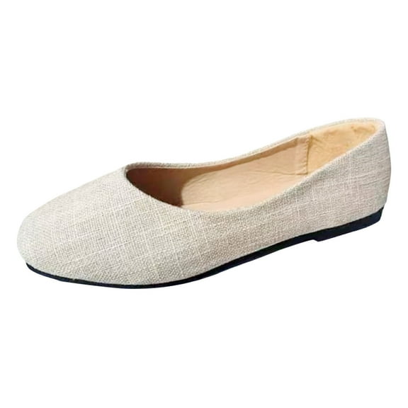 Sngxgn Flat Shoes Women Comfortable Slip on Women's Flats(White,37)
