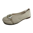 thumbnail image 1 of Sngxgn Flat Shoes for Women Classic Slip On Ballet Shoes Comfortable Dress Shoes(White,39), 1 of 8