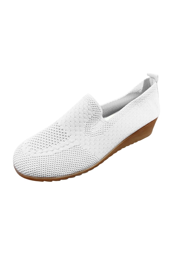 Flat Shoes for Women Classic Slip On Ballet Shoes Comfortable Dress Shoes(White,41)