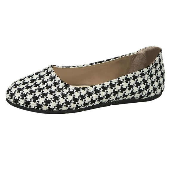 Sngxgn Women s Flats Breathable Comfort Slip-on Light Weight Walking Shoes(Black,42)