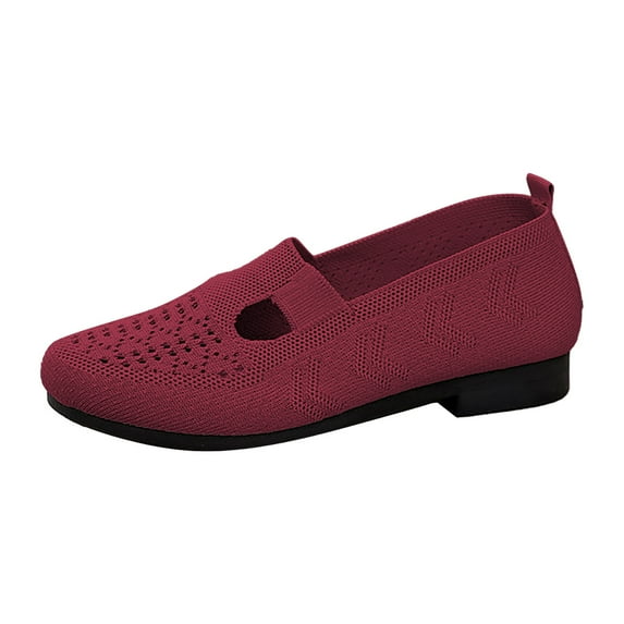 Sngxgn Flats for Women Flat Shoes Dressy Ballet Flats Comfortable Womens Dress Shoes Ballerina Flats for Work(Red,41)