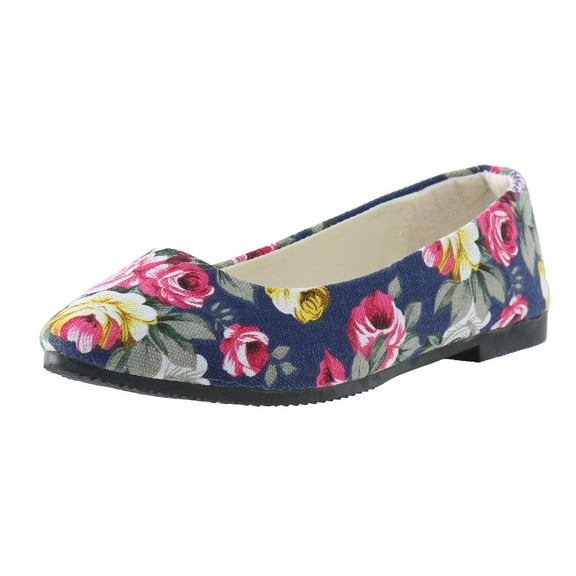 Sngxgn Flats for Women Soft Slip On Flat Shoes Work Flat Woman Walking Shoes Comfortable Casual(Dark Blue,40)