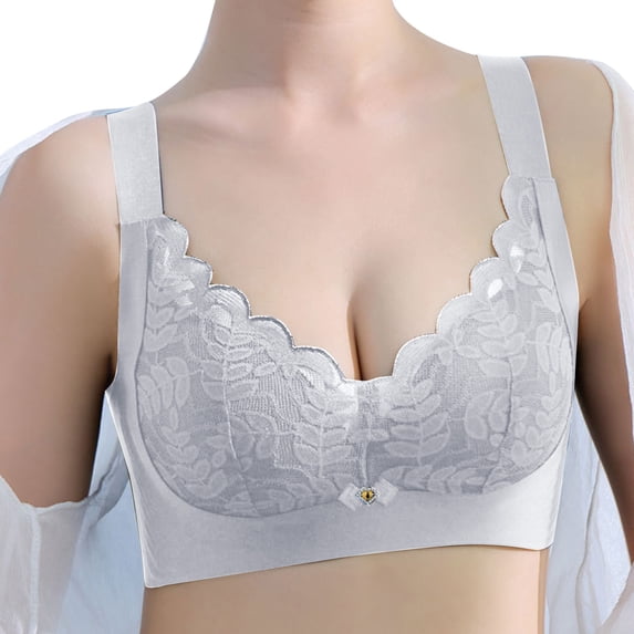 Sngxgn Front Closure Bra for Women Seamless Unlined Underwire T-Shirts Bra(D,40/90C)