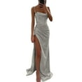thumbnail image 1 of Sngxgn Full Slip for Women Under Dress Chemise Casual Solid Sleeveless Dress(Silver,S), 1 of 5