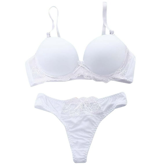 Sngxgn Garter Lingerie For Women, Lace Lingerie,Sheer Matching Lingerie Set(White,75C)