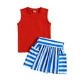 thumbnail image 1 of Sngxgn Girl's 2 Piece Outfits Half Sleeve Jacket and Ruffle Mini Skirt Set(Red,110), 1 of 9