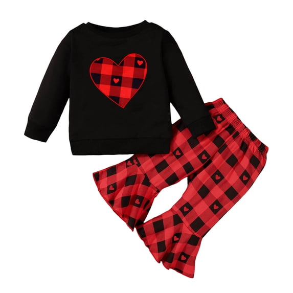 Sngxgn Girl's 2 Piece Outfits Short Sleeve Shirt and Belted Pants Set(Black,80)