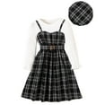 thumbnail image 1 of Sngxgn Girl's A Line Flowy Ruffle Sleeveless Party Mini Dress(Black,7Y), 1 of 5