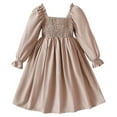 thumbnail image 1 of Sngxgn Girl's A Line Flowy Ruffle Sleeveless Party Mini Dress(Khaki,130), 1 of 7