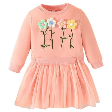 Sngxgn Girls 2 Piece Outfit High Neck Tee Shirt with Mini Skirt Set(Pink,12M)