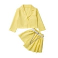 thumbnail image 1 of Sngxgn Girls 2 Piece Outfits Tracksuit Clothes Sweatsuit Ruffle Pullover Sweatshirt Sweatpants Clothing Sets(Yellow,110), 1 of 8